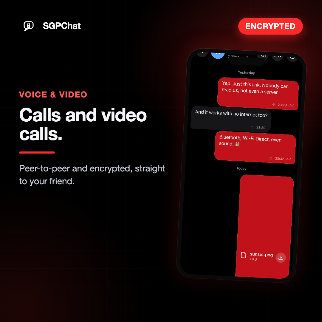 Encrypted voice and video calls