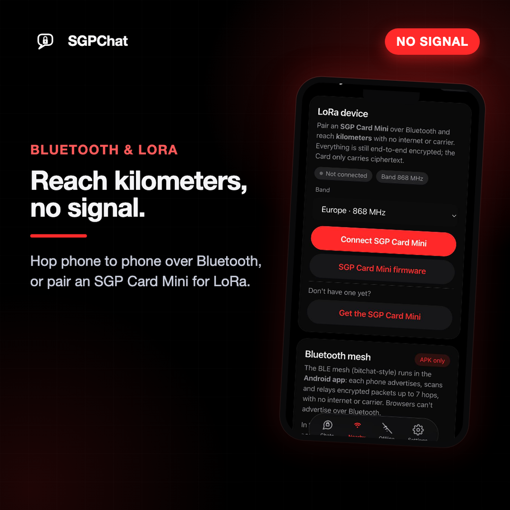 Bluetooth and LoRa — message with no internet, reach kilometers