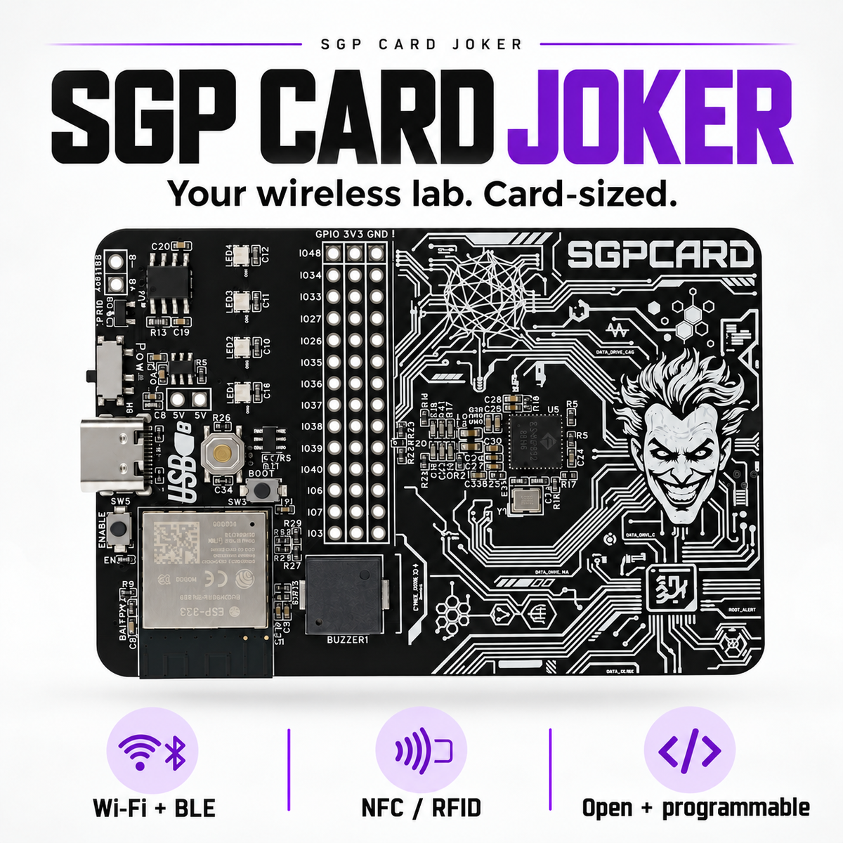 SGP Card Joker – ESP32 Wireless Multi-Tool & IoT Dev Board